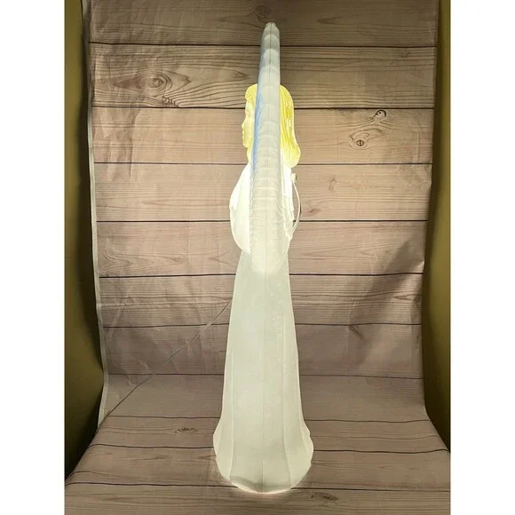 Vintage Christmas Angel Blow Mold 30" Union Products 1988 Blue Wings with Light - Picture 4 of 14